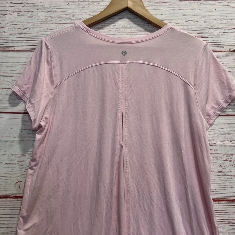 Lululemon Modal Open Up Tie Back T-Shirt in Strawberry Milkshake Sz 8